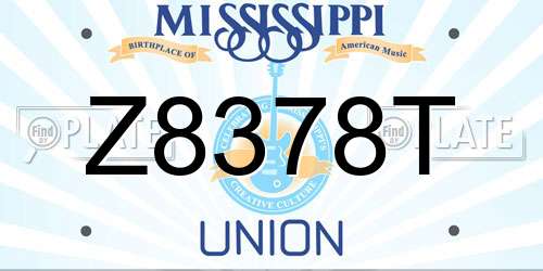Z8378T Mississippi License Plate