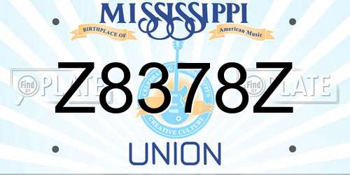 Z8378Z Mississippi License Plate