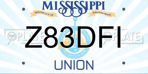 Z83DFI Mississippi License Plate