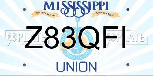 Z83QFI Mississippi License Plate