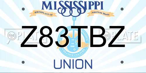Z83TBZ Mississippi License Plate