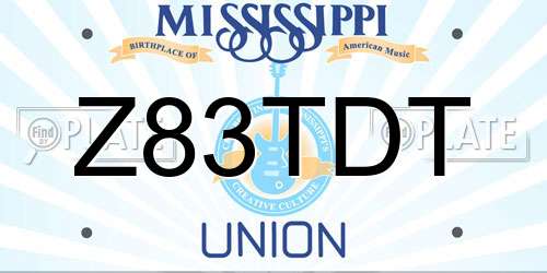 Z83TDT Mississippi License Plate