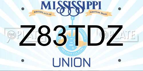 Z83TDZ Mississippi License Plate