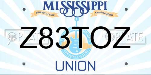 Z83TOZ Mississippi License Plate