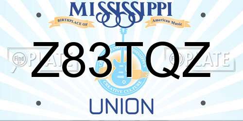 Z83TQZ Mississippi License Plate