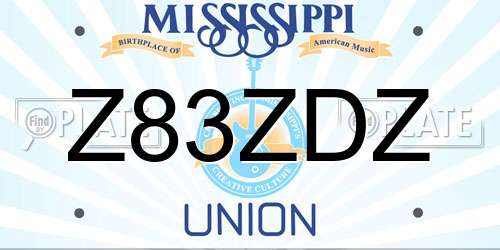 Z83ZDZ Mississippi License Plate