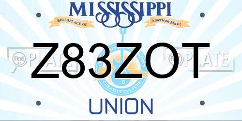 Z83ZOT Mississippi License Plate