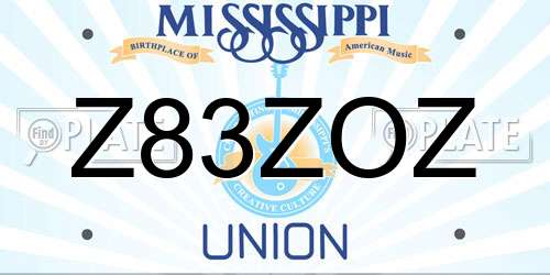 Z83ZOZ Mississippi License Plate
