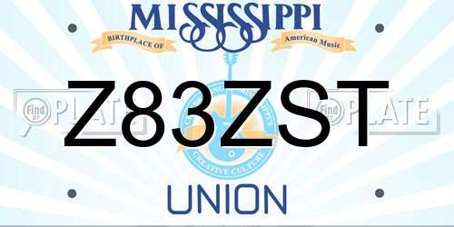 Z83ZST Mississippi License Plate