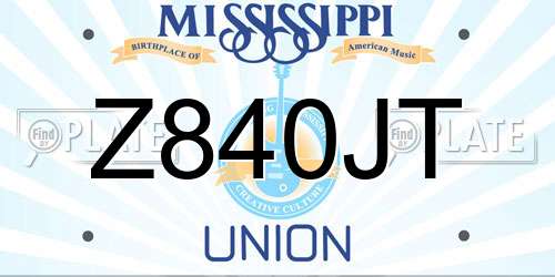Z840JT Mississippi License Plate