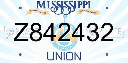 Z842432 Mississippi License Plate