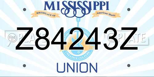 Z84243Z Mississippi License Plate