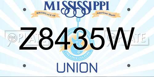 Z8435W Mississippi License Plate
