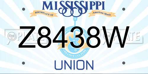Z8438W Mississippi License Plate