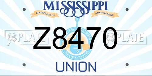 Z8470 Mississippi License Plate