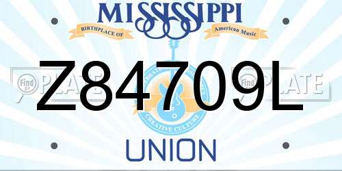 Z84709L Mississippi License Plate