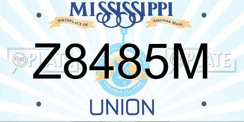 Z8485M Mississippi License Plate