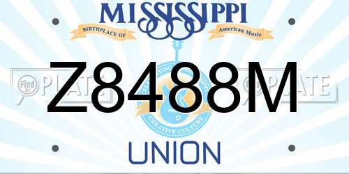Z8488M Mississippi License Plate