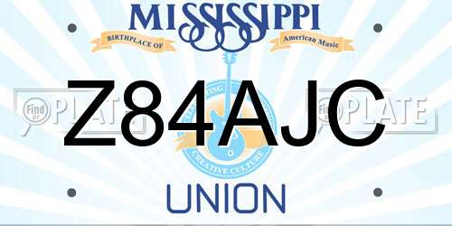 Z84AJC Mississippi License Plate
