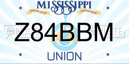 Z84BBM Mississippi License Plate