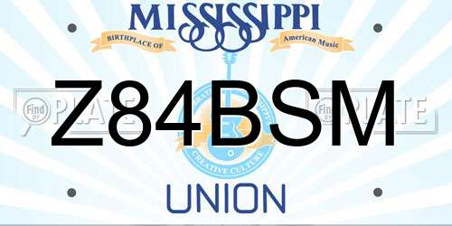 Z84BSM Mississippi License Plate