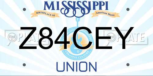 Z84CEY Mississippi License Plate