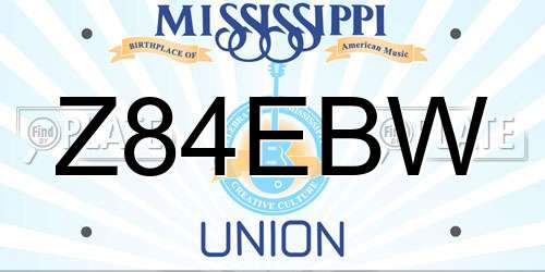 Z84EBW Mississippi License Plate