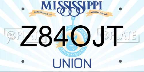 Z84OJT Mississippi License Plate