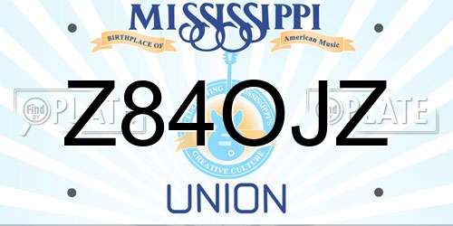 Z84OJZ Mississippi License Plate