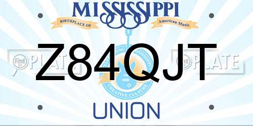 Z84QJT Mississippi License Plate