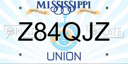 Z84QJZ Mississippi License Plate