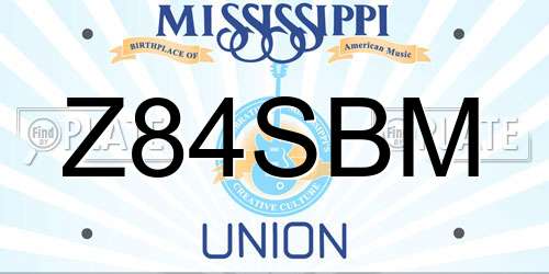 Z84SBM Mississippi License Plate