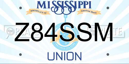 Z84SSM Mississippi License Plate