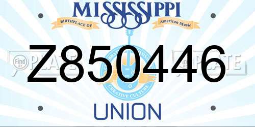 Z850446 Mississippi License Plate