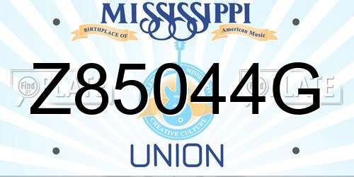 Z85044G Mississippi License Plate