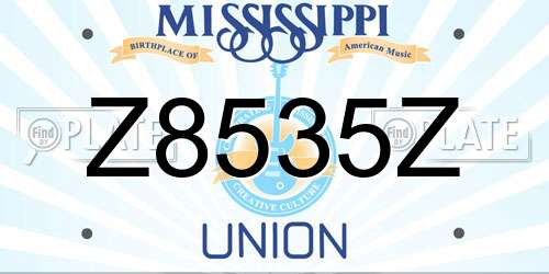 Z8535Z Mississippi License Plate