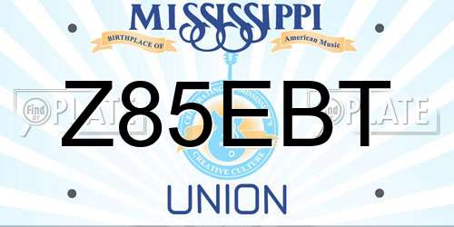 Z85EBT Mississippi License Plate