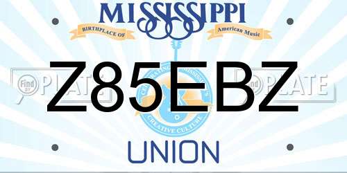 Z85EBZ Mississippi License Plate