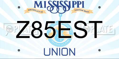 Z85EST Mississippi License Plate