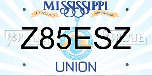 Z85ESZ Mississippi License Plate
