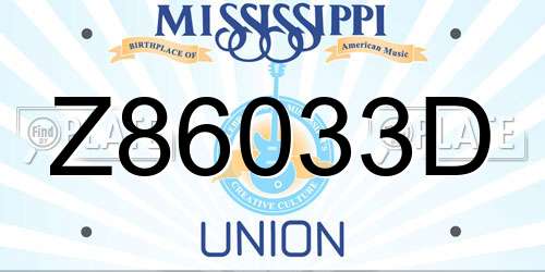Z86033D Mississippi License Plate