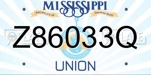 Z86033Q Mississippi License Plate