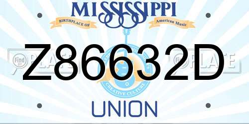 Z86632D Mississippi License Plate