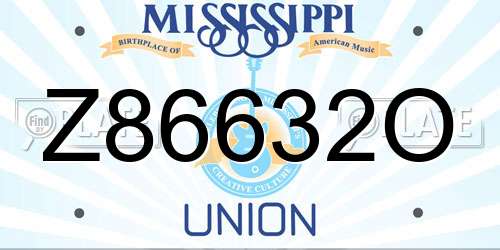 Z86632O Mississippi License Plate