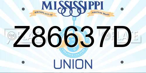 Z86637D Mississippi License Plate