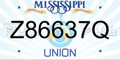 Z86637Q Mississippi License Plate