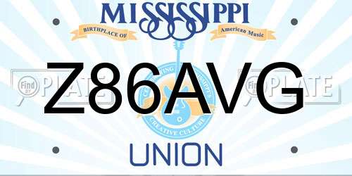 Z86AVG Mississippi License Plate