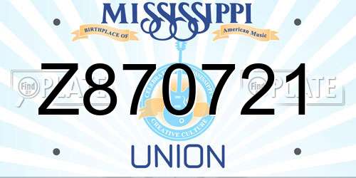 Z870721 Mississippi License Plate