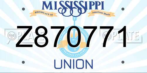 Z870771 Mississippi License Plate
