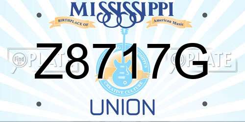 Z8717G Mississippi License Plate